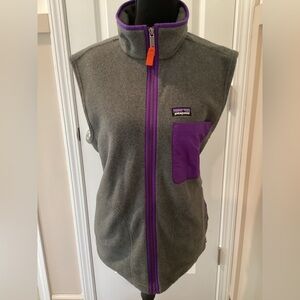Patagonia Gray and Orange Fleece Vest